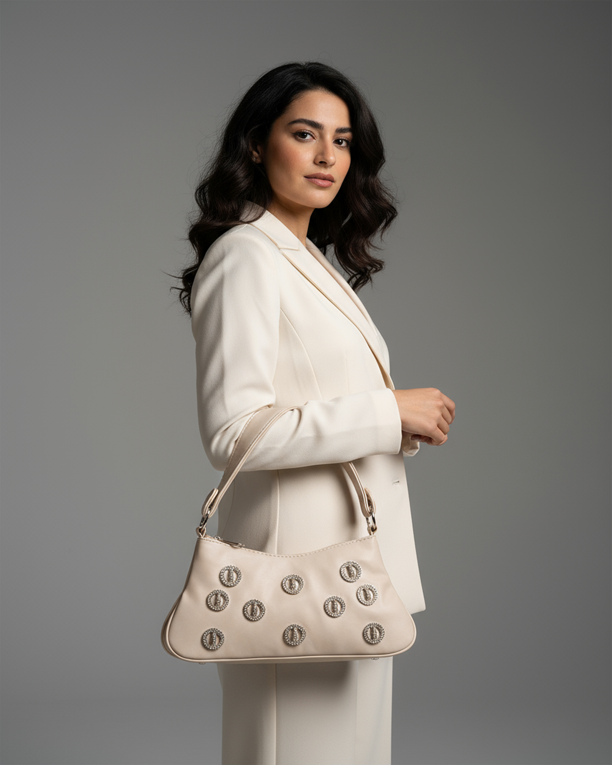 حقيبة الكتف بحلقات الرمل