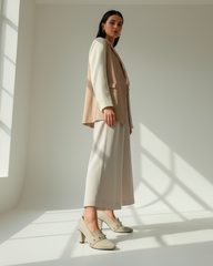 The Elara Studded Block Heel - Beige