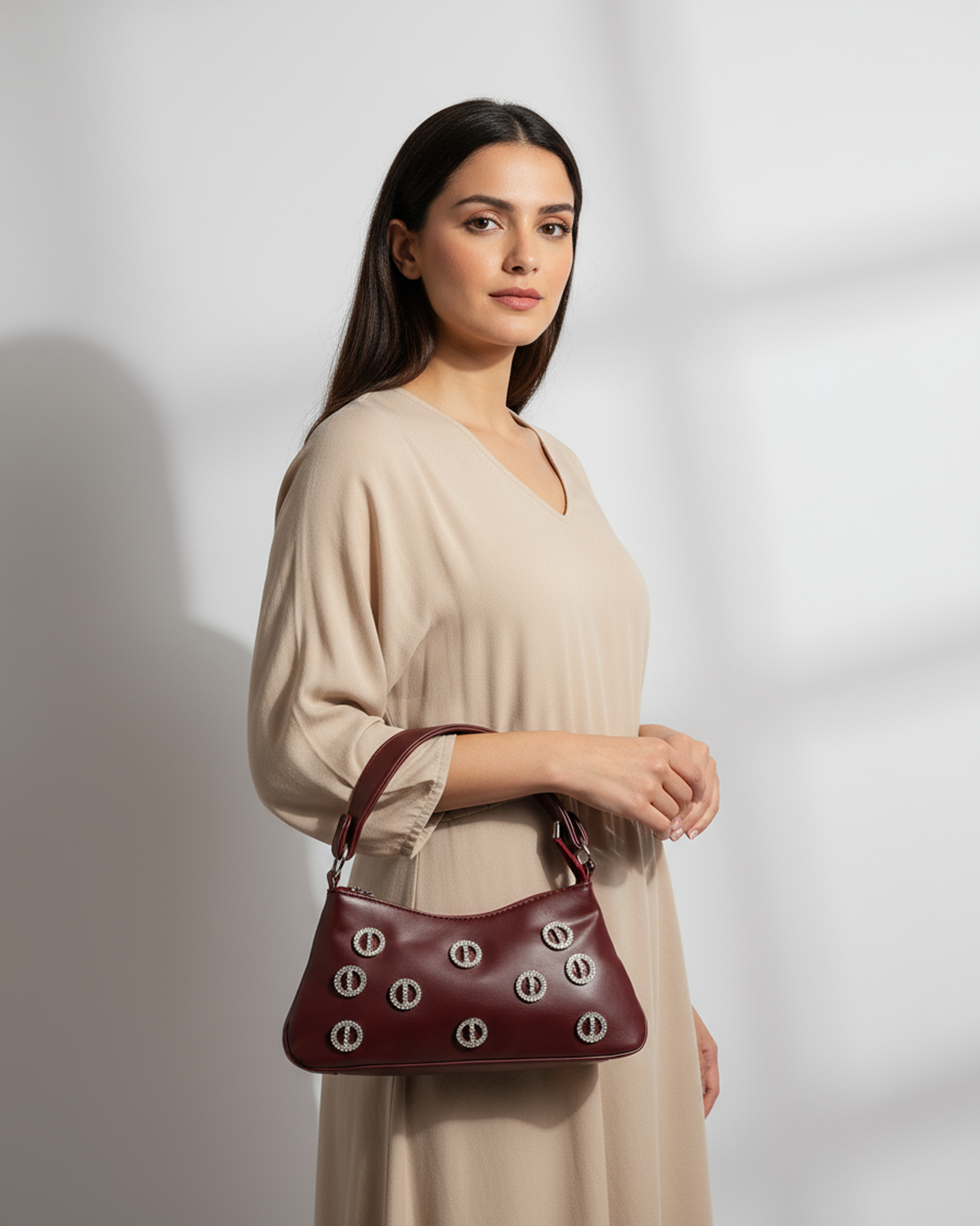 حقيبة الكتف بحلقات الياقوت