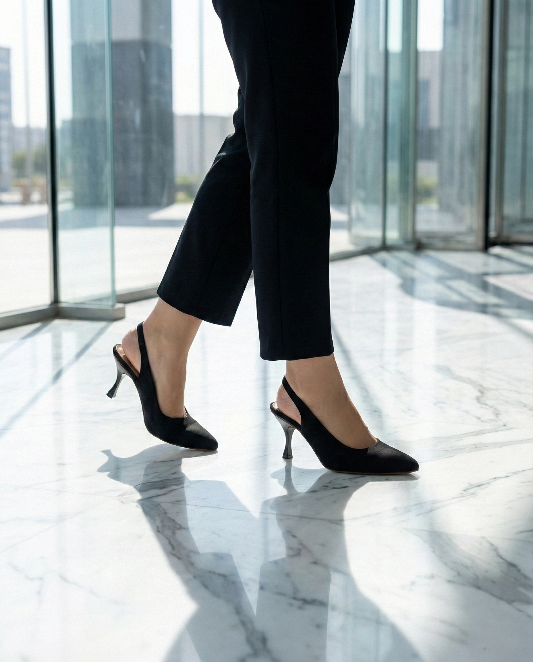 Black Sofia Slingback Heel