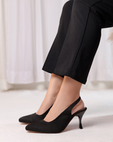 Black Sofia Slingback Heel