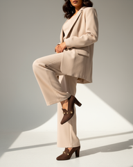 The Elara Studded Block Heel - Brown