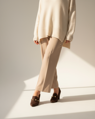 The Elara Studded Block Heel - Brown