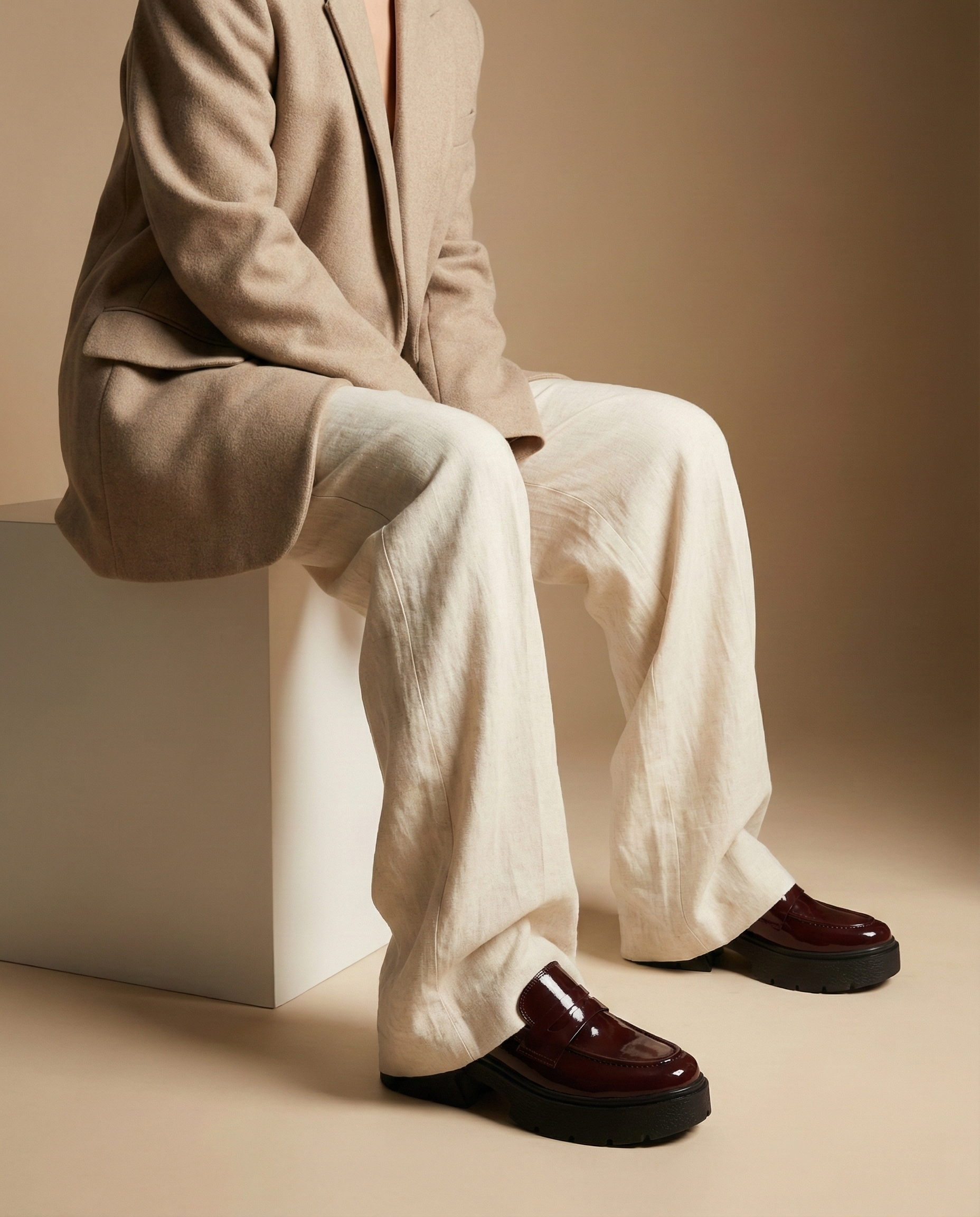 The Blair Platform Loafer - Burgundy