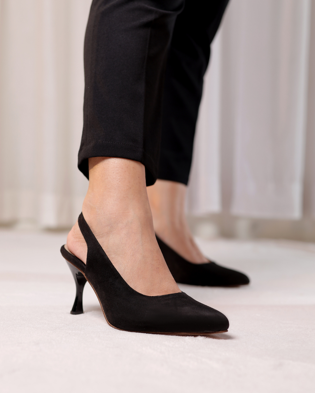 Black Sofia Slingback Heel