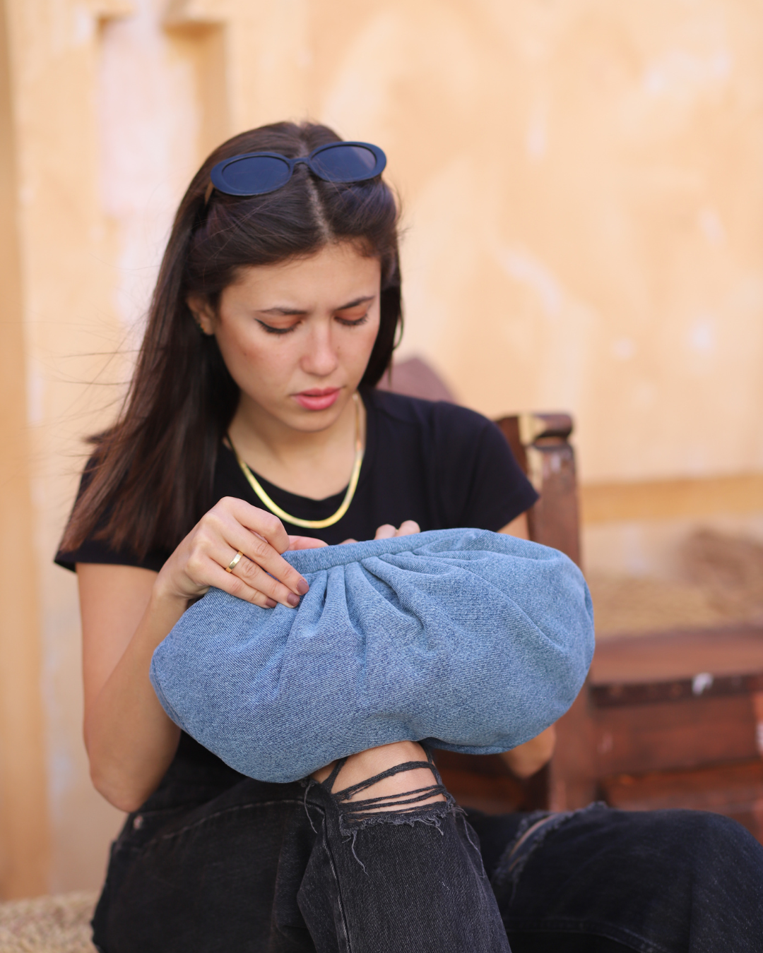 حقيبة جينز أنيقة