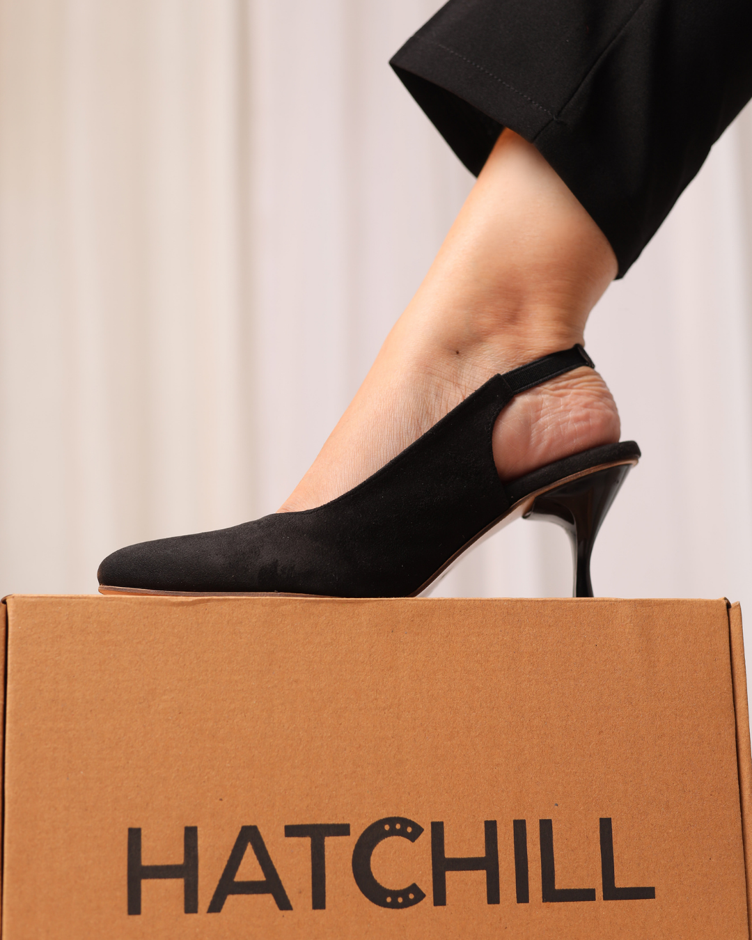 Black Sofia Slingback Heel