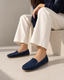 Navy Horizon Suede Moccasins
