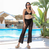 بنطال شاطئ شبكي أسود