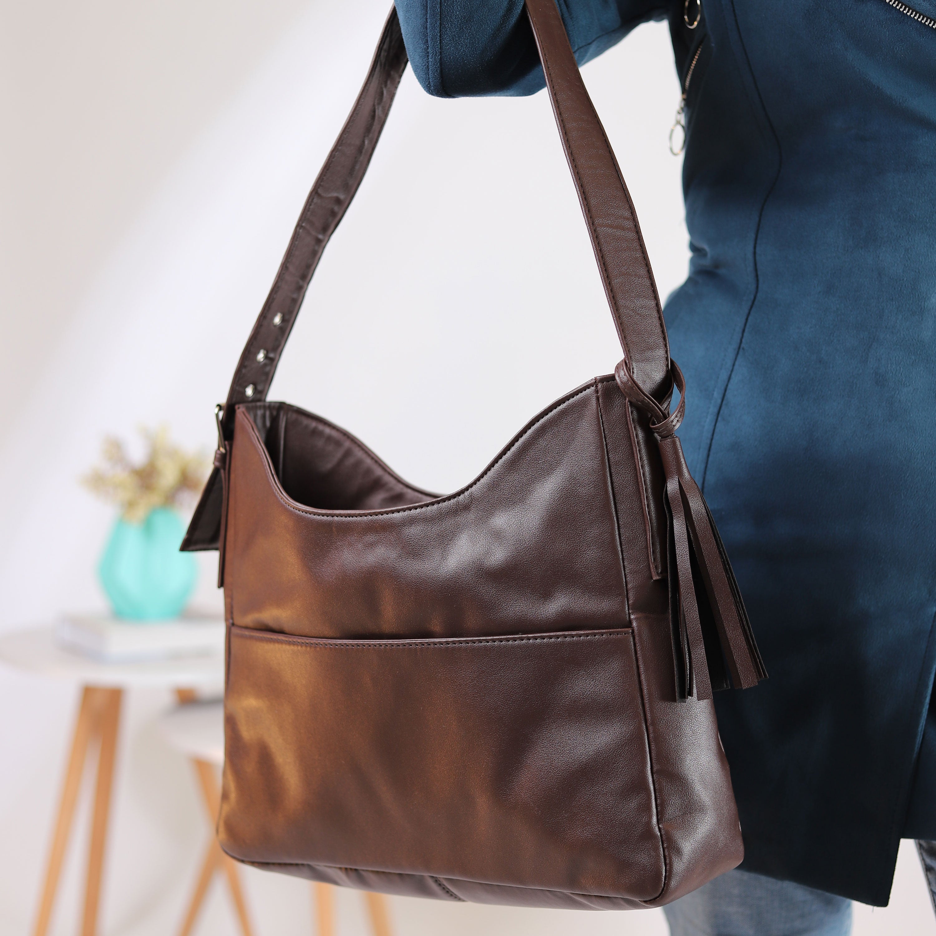 حقيبة كتف من خشب الريدوود