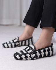 Maison Houndstooth Luxe Moccasin