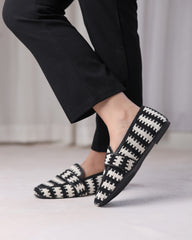 Maison Houndstooth Luxe Moccasin