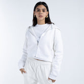 بلوزة قصيرة بغطاء رأس وسحاب