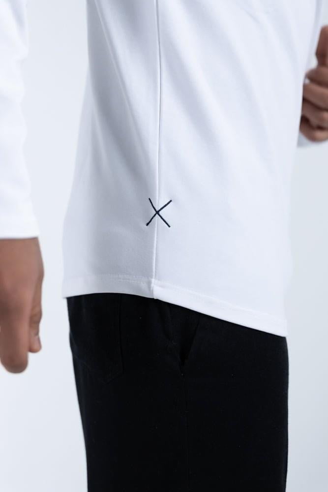 Curve-hem White Light Hoodie - Hatchill