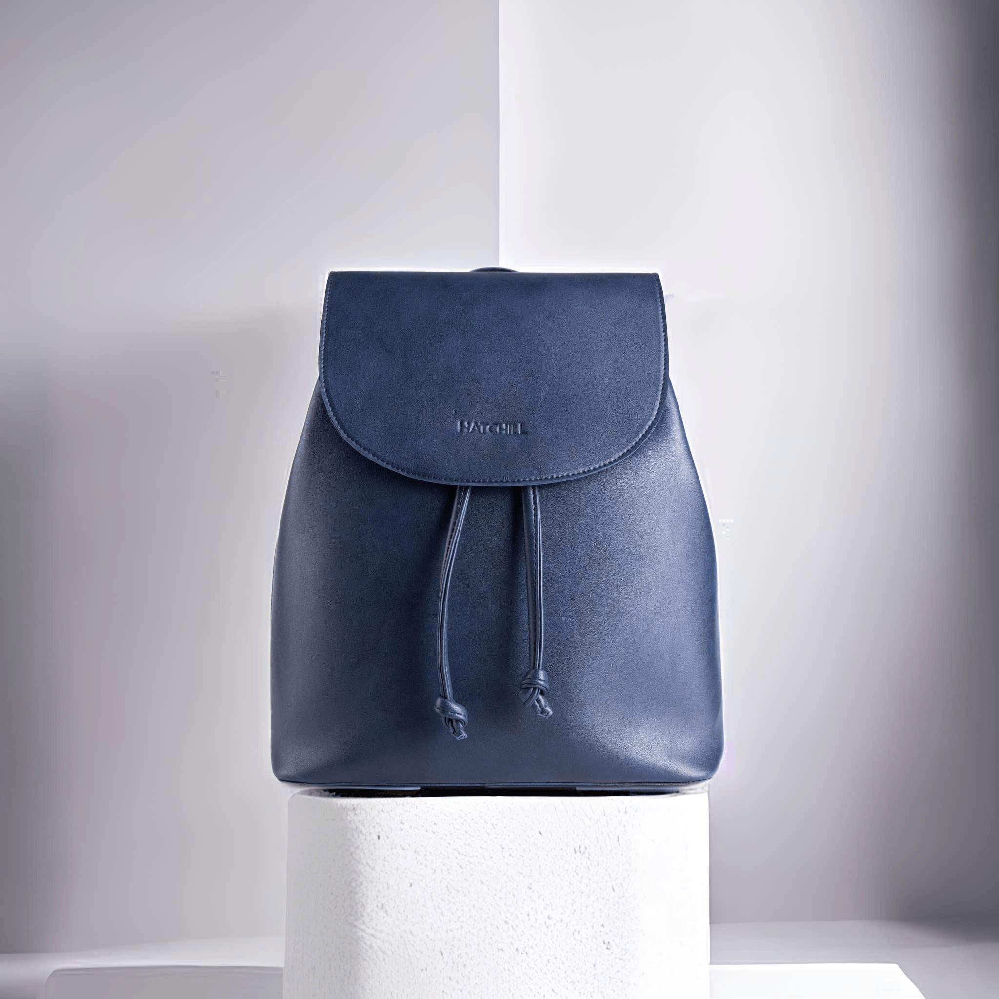 Leather backpack - Navy blue - Hatchill