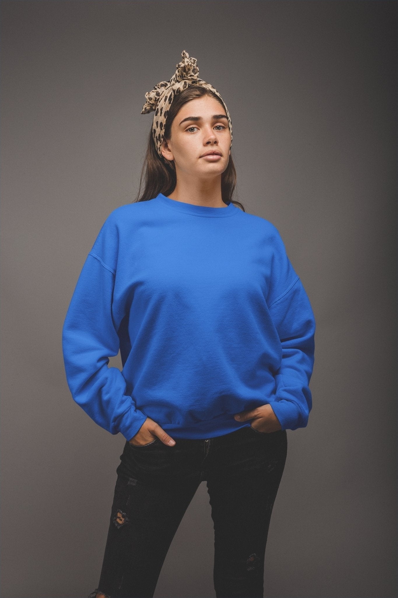 Royal Blue Sweatshirt Oversized - Unisex - Hatchill