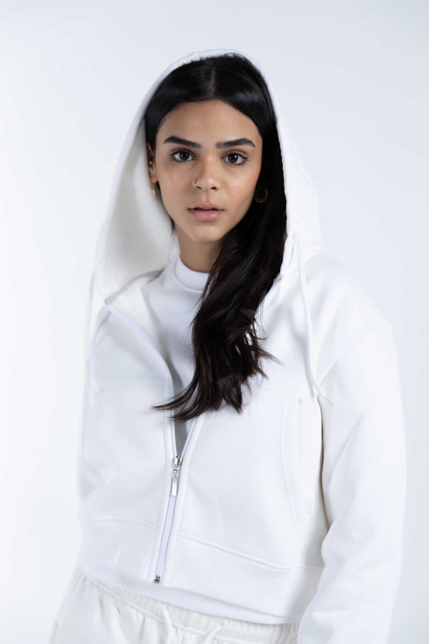 Zip-up Hooded crop top - Hatchill