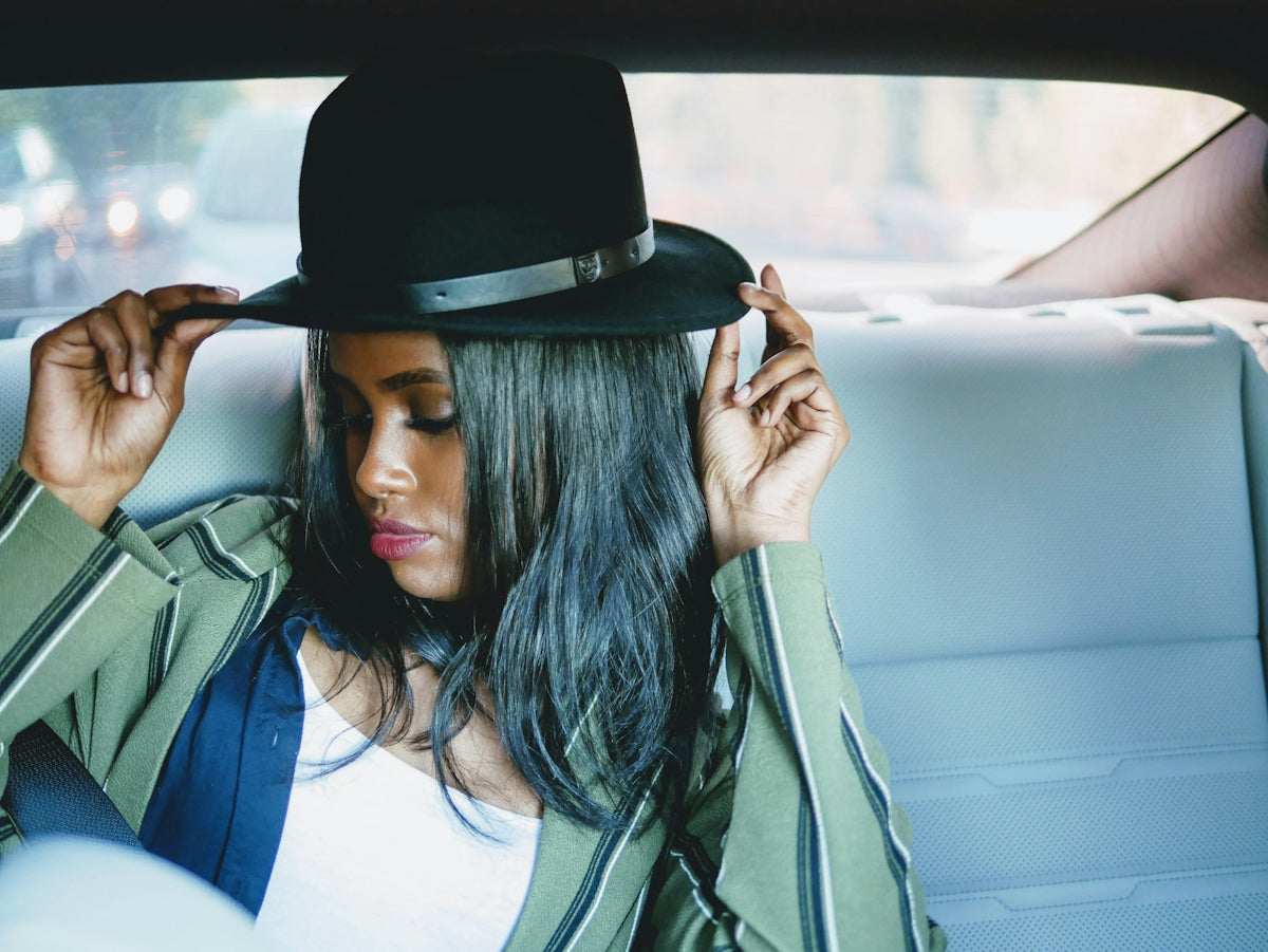 woman inside vehicle