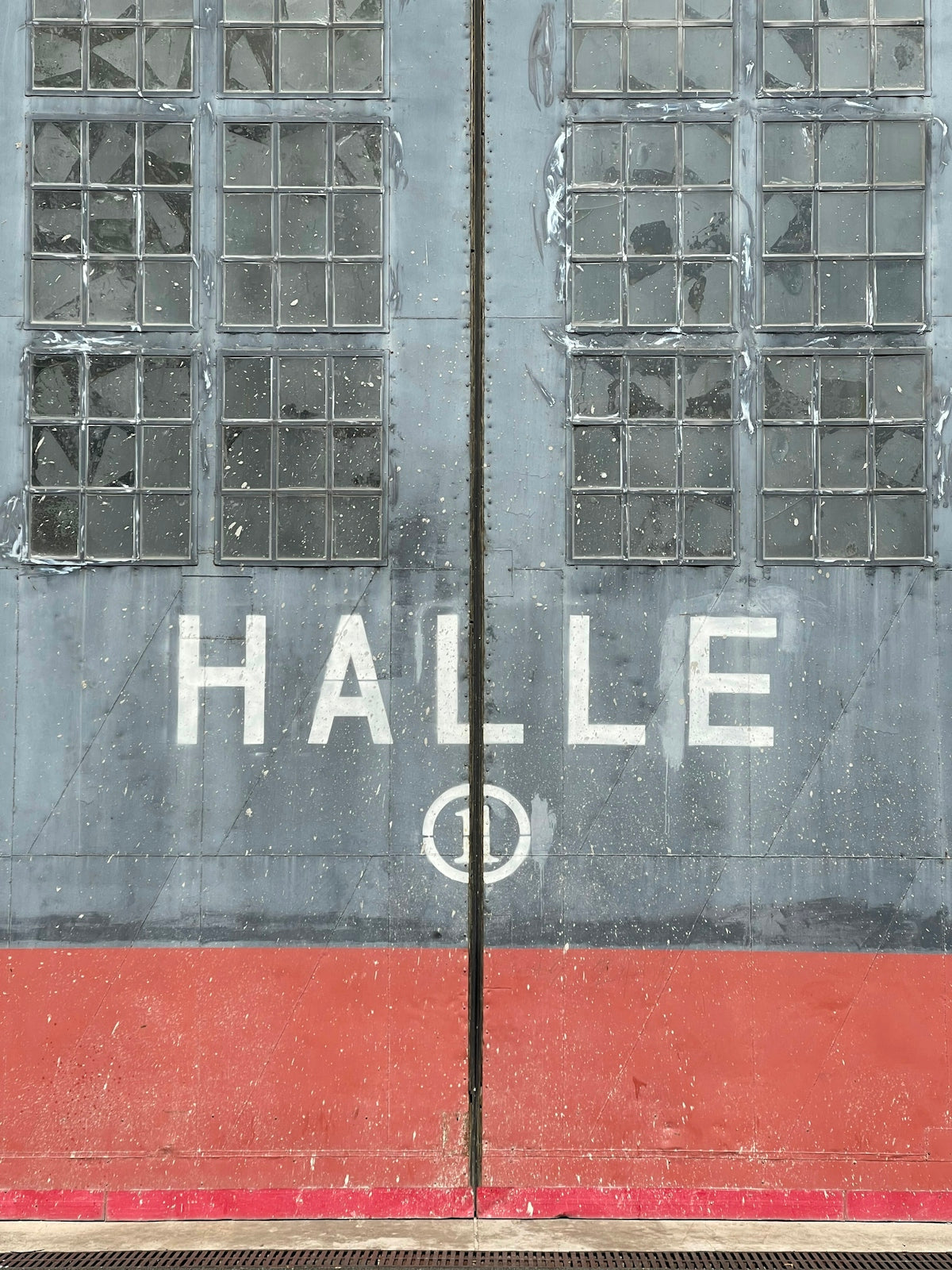 red and white pedestrian line