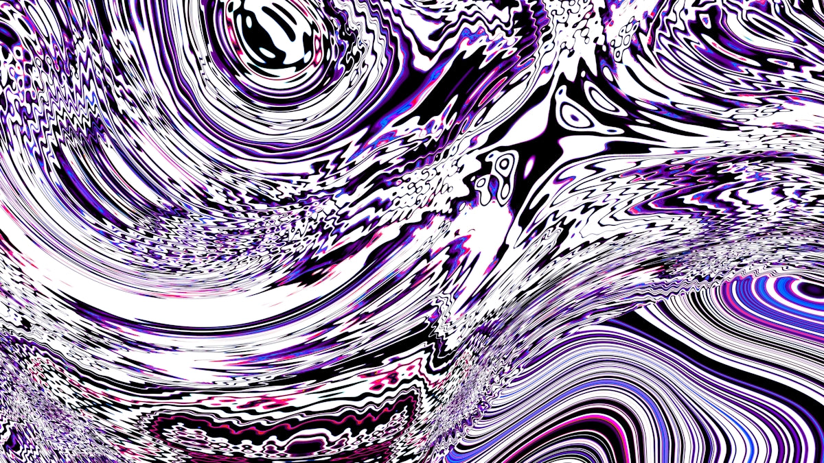 Abstract swirling patterns of purple and white