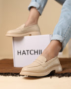Nuevo beige faux leather platform loafer - product view 1