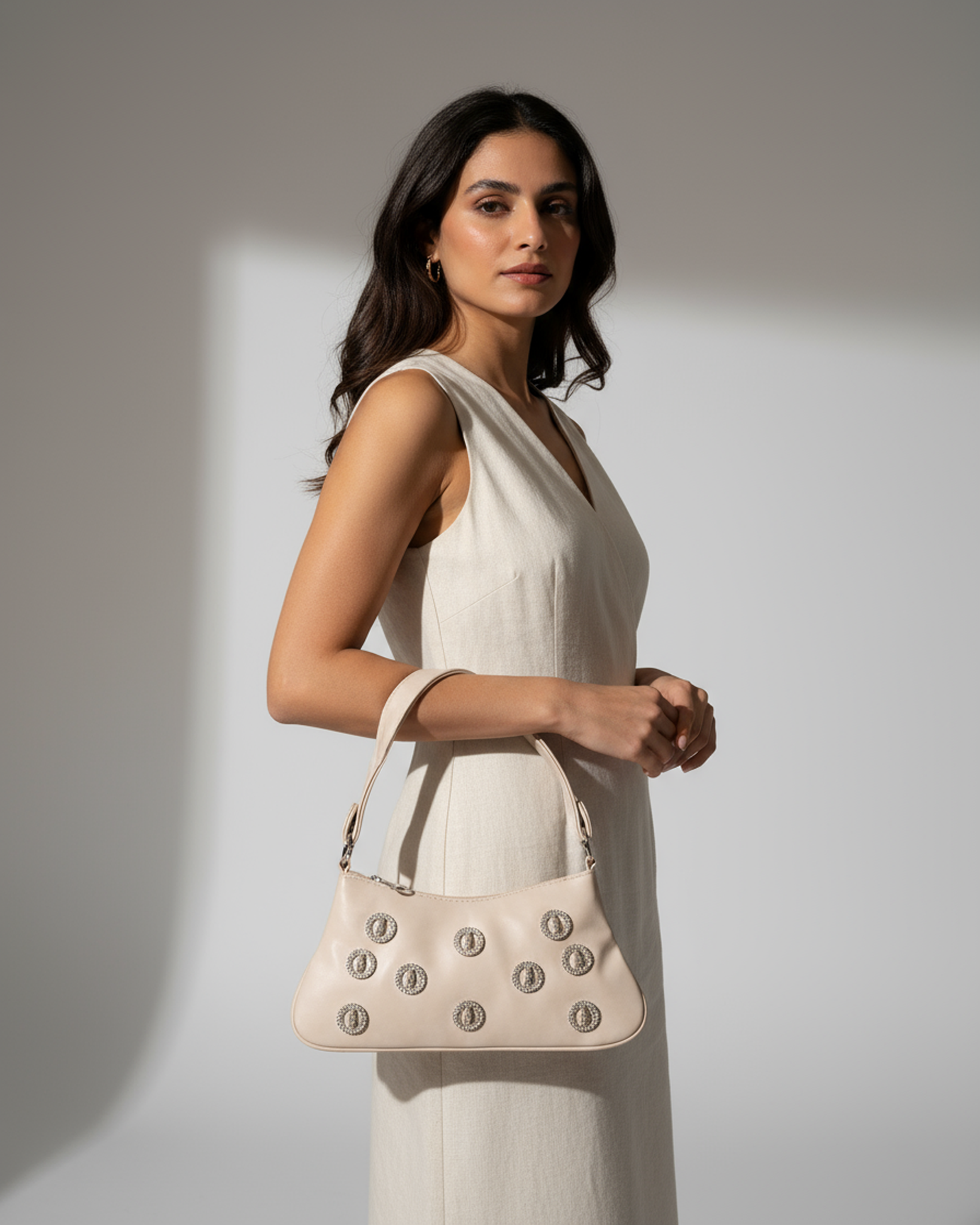 حقيبة الكتف بحلقات الرمل