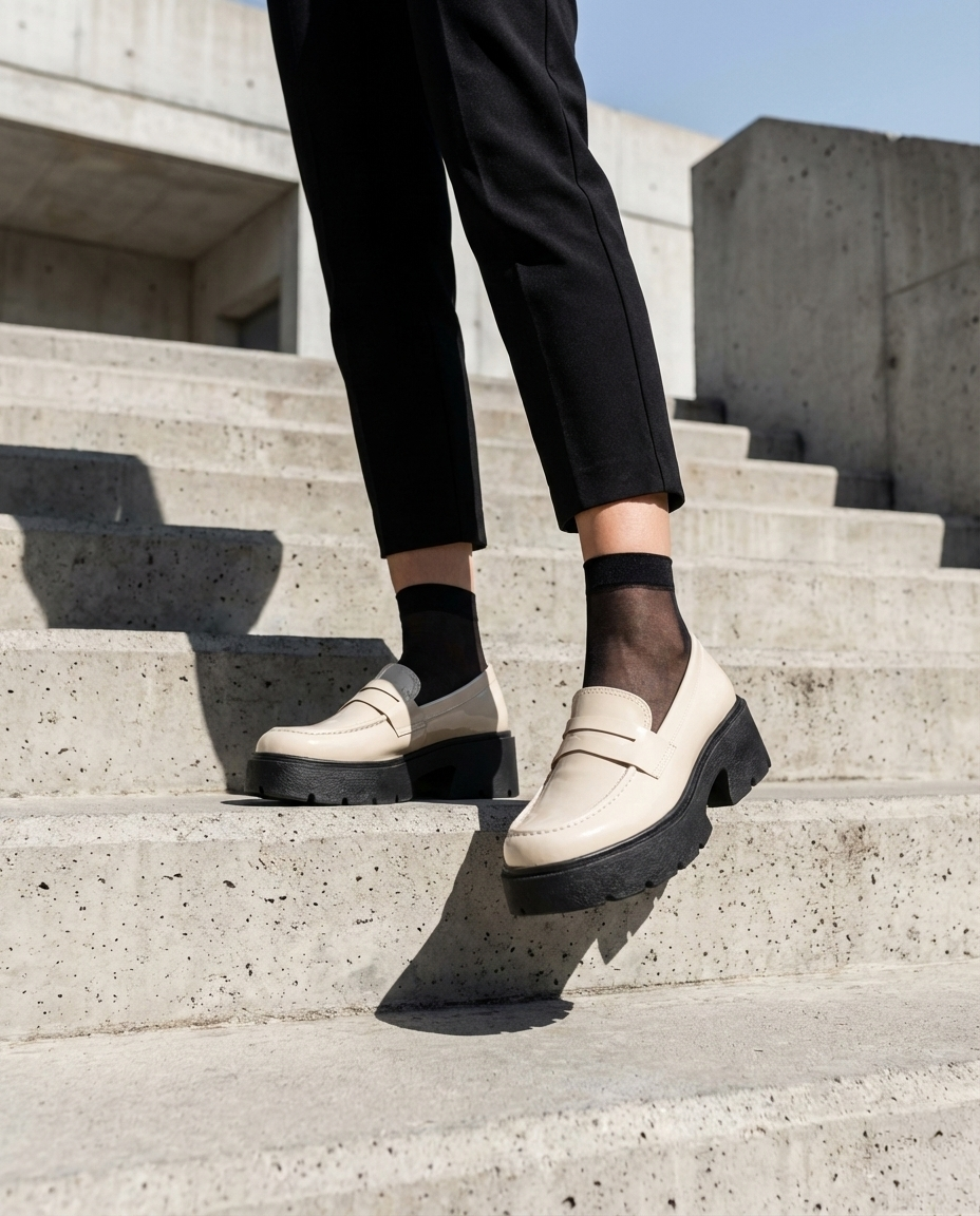 The Blair Platform Loafer - Off White Secondary image