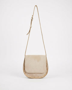 The Valentina Suede Saddle Bag - Beige