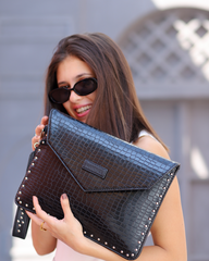 Black Opulence Studded Clutch
