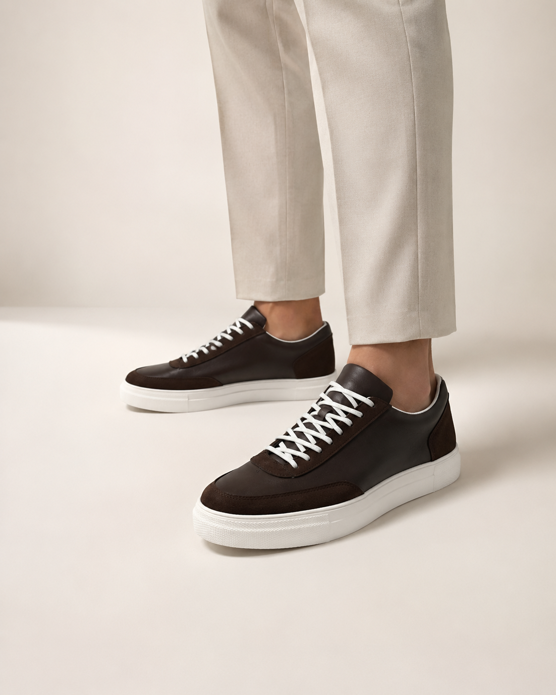 The Obsidian Court Sneaker Brown men's low-top lace-up sneakers - product view 1