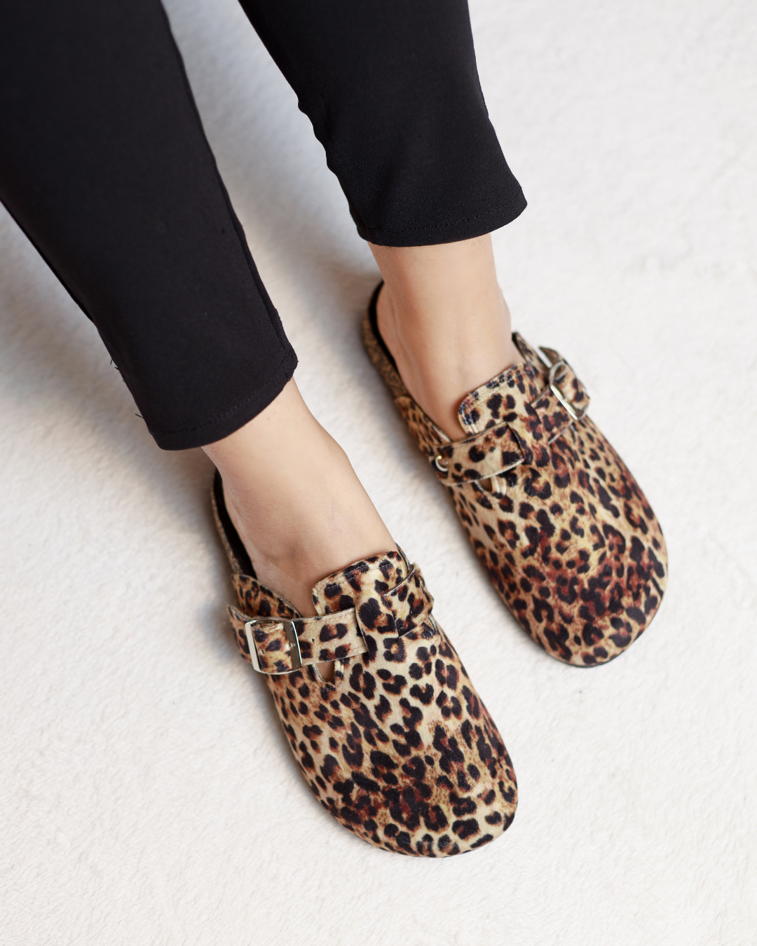 Leopard Prowl Buckle Mules Main image