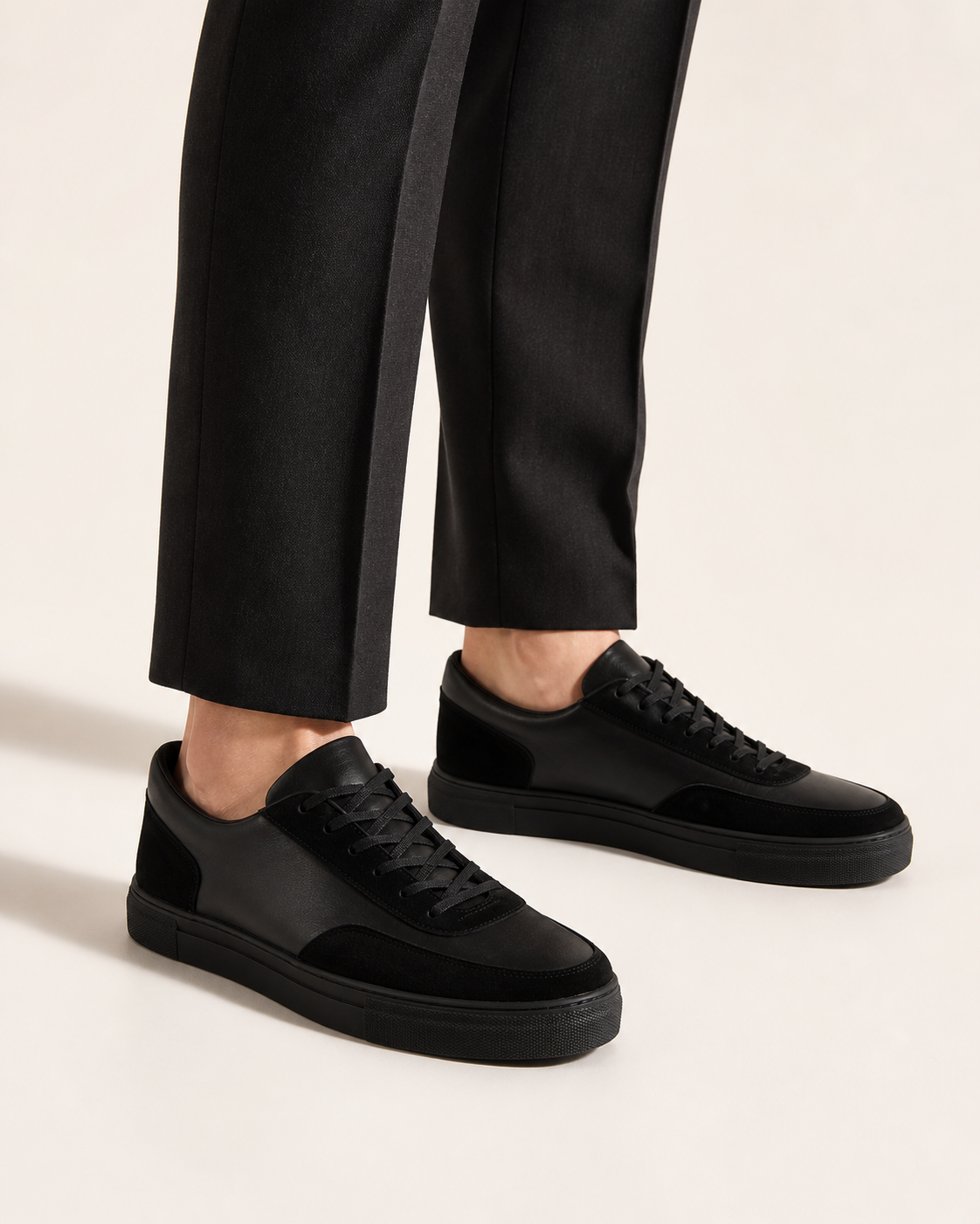 The Obsidian Court Sneaker Black men's low-top lace-up sneakers - product view 1