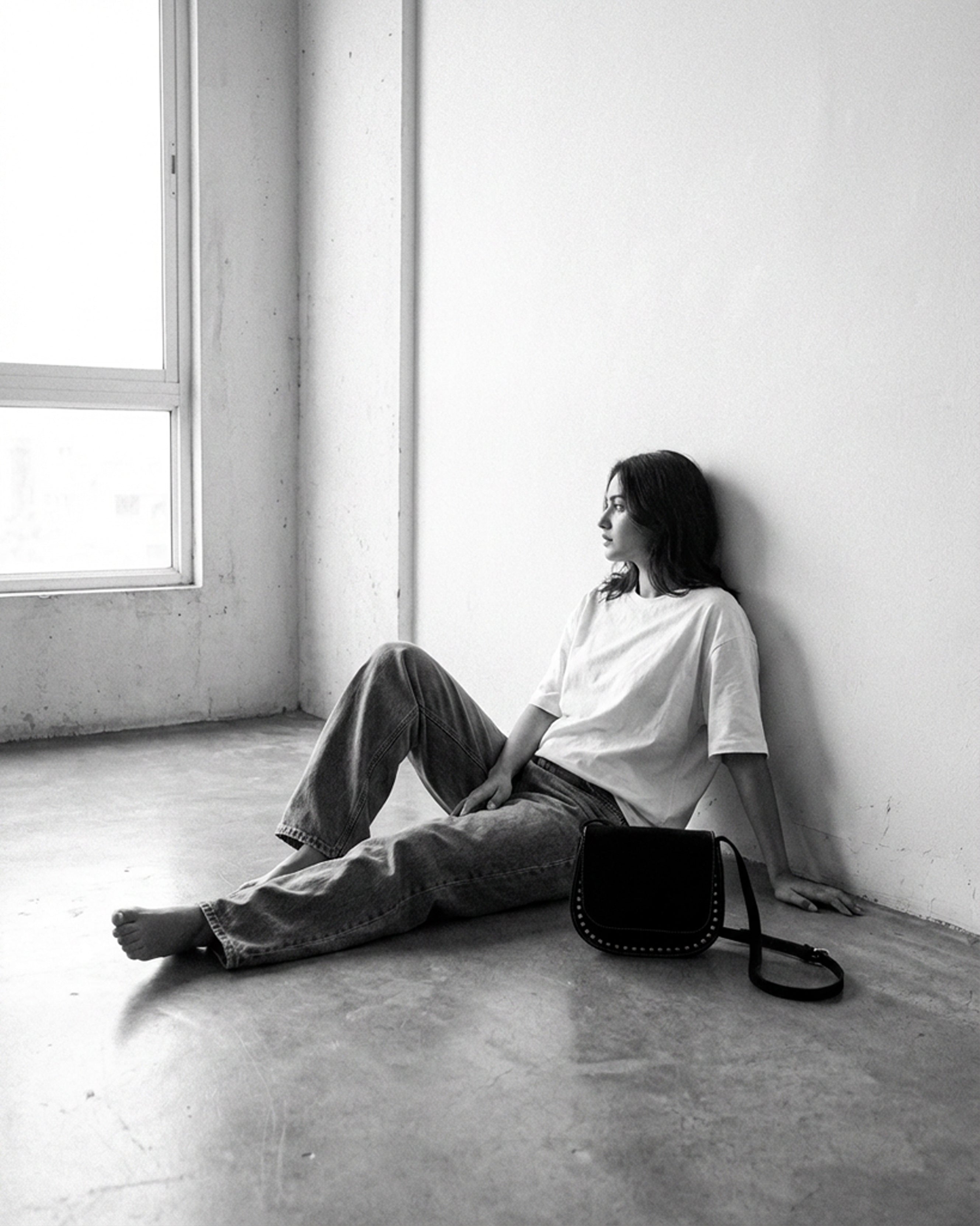 The Valentina Suede Saddle Bag - Black