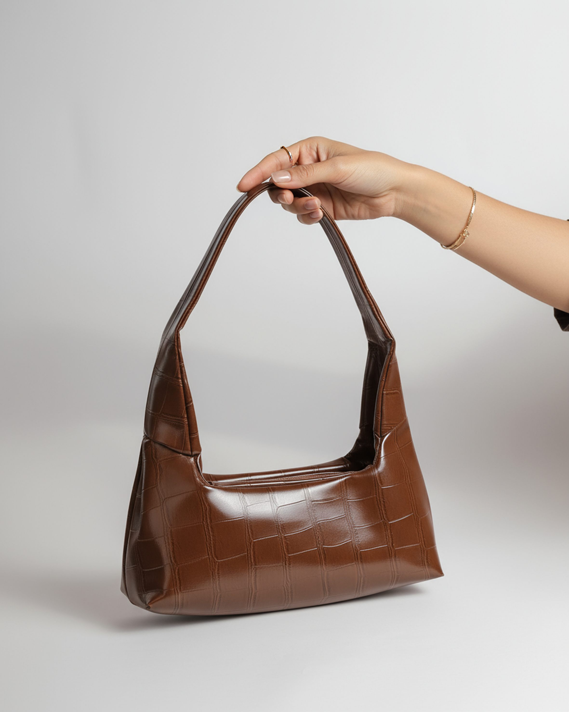 The Croc Line Bag – Amber Brown Secondary image