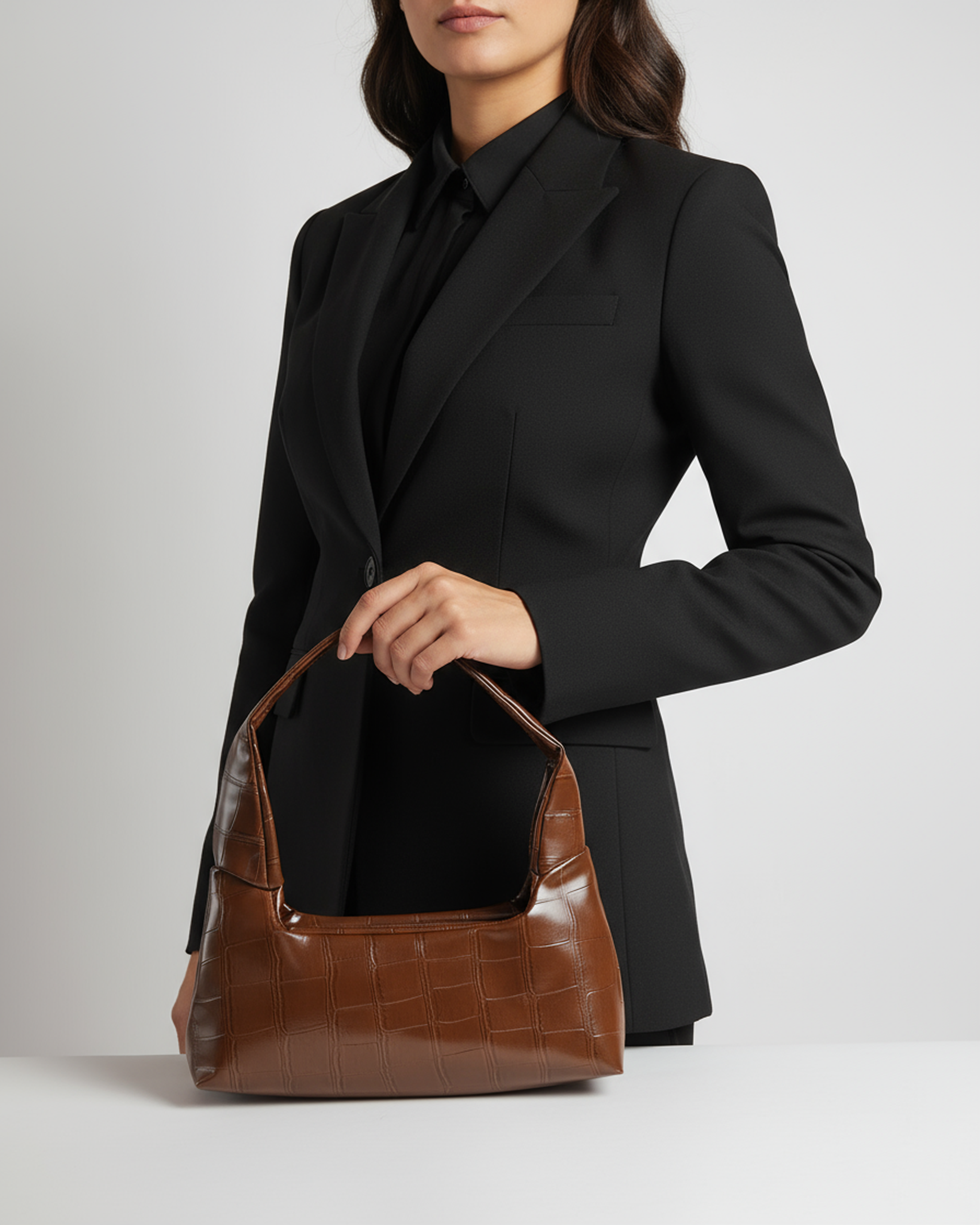 The Croc Line Bag – Amber Brown