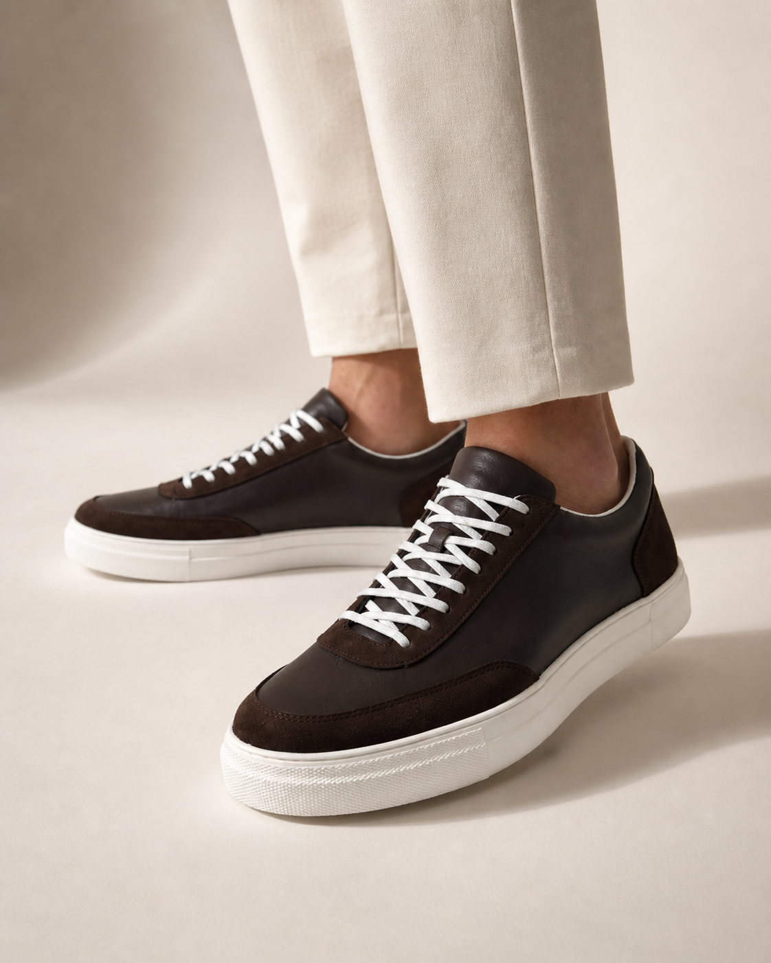 The Obsidian Court Sneaker Brown men's low-top lace-up sneakers - product view 2