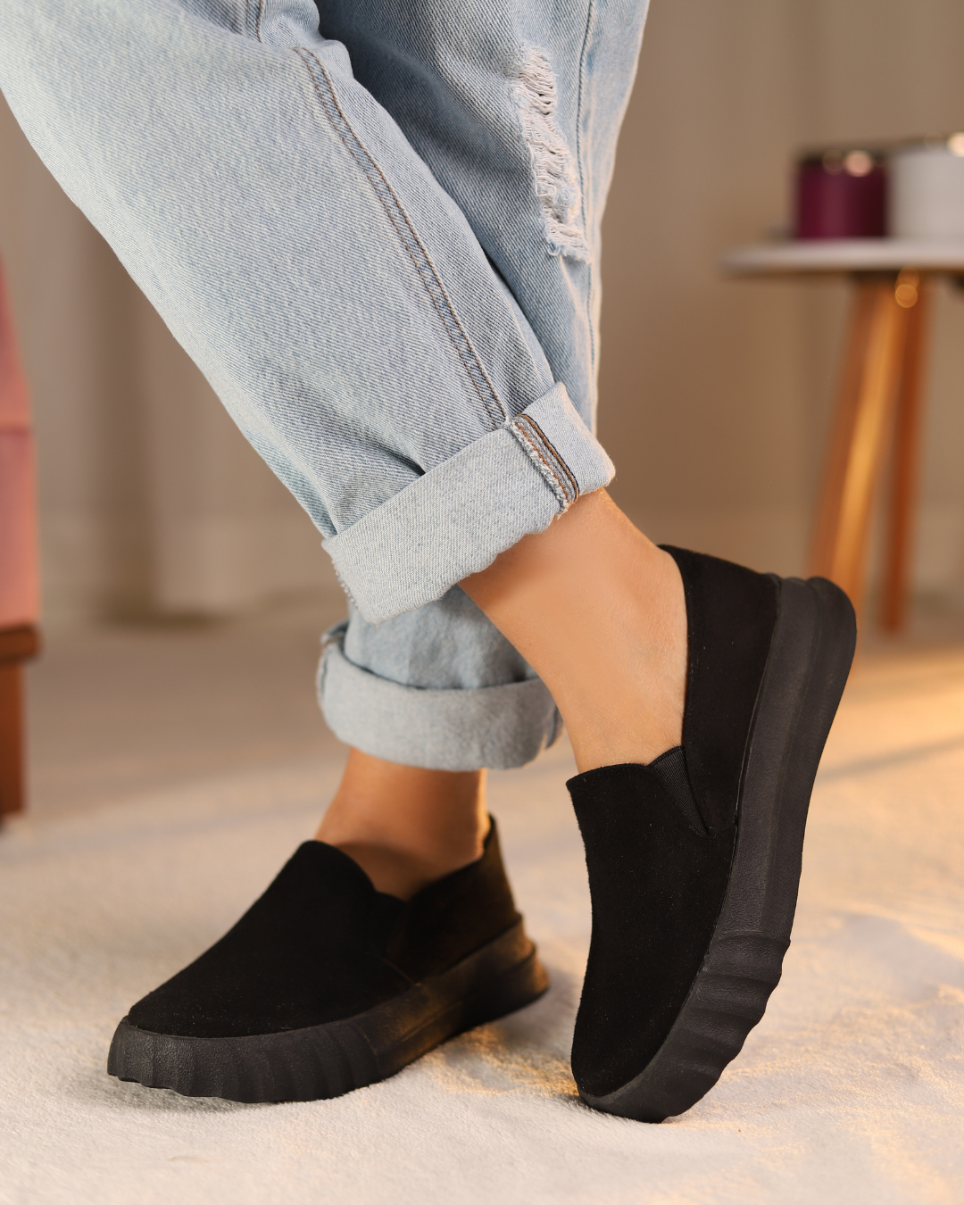 Noir Slip-Ons Secondary image