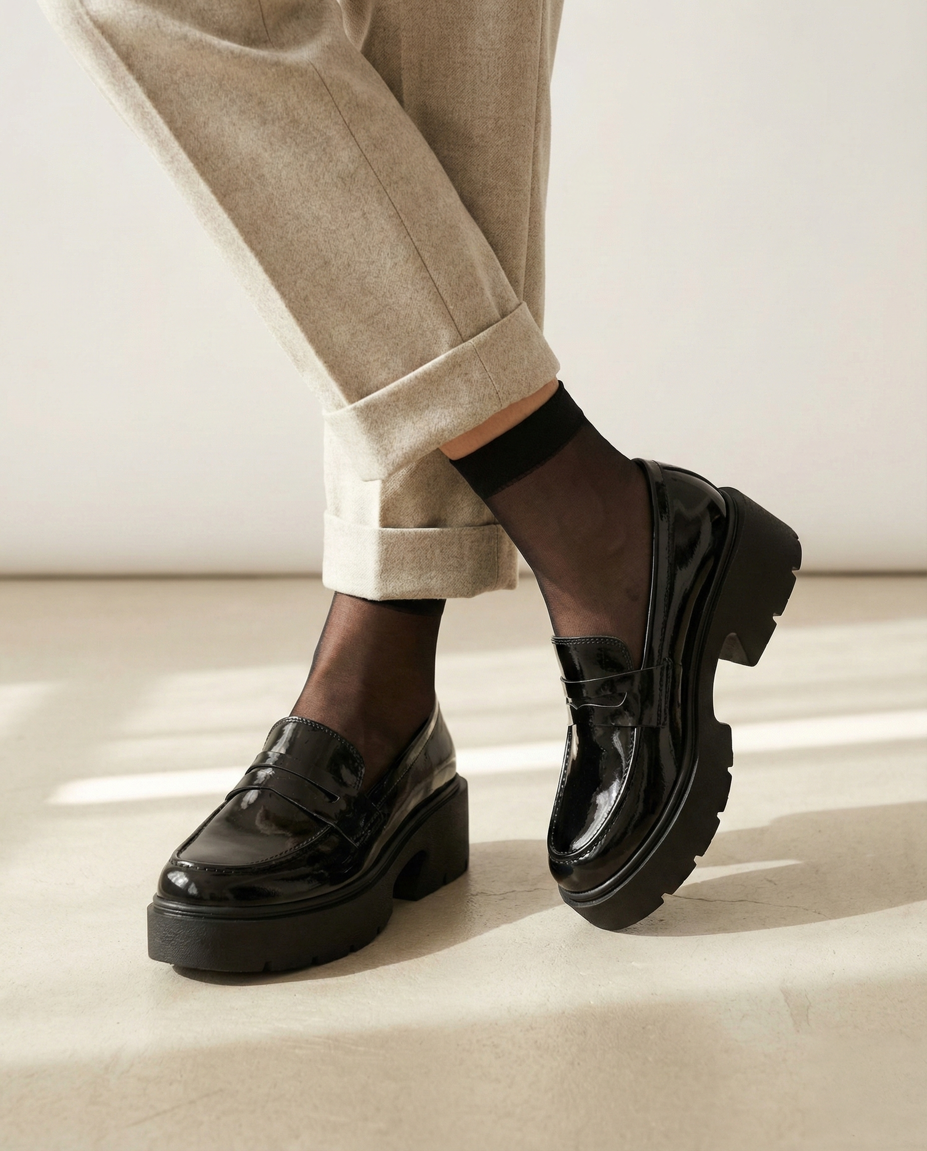 The Blair Platform Loafer - Black Main image