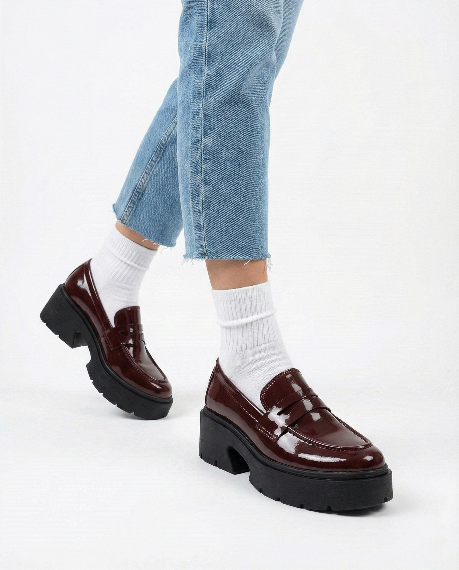 The Blair Platform Loafer - Burgundy Main image