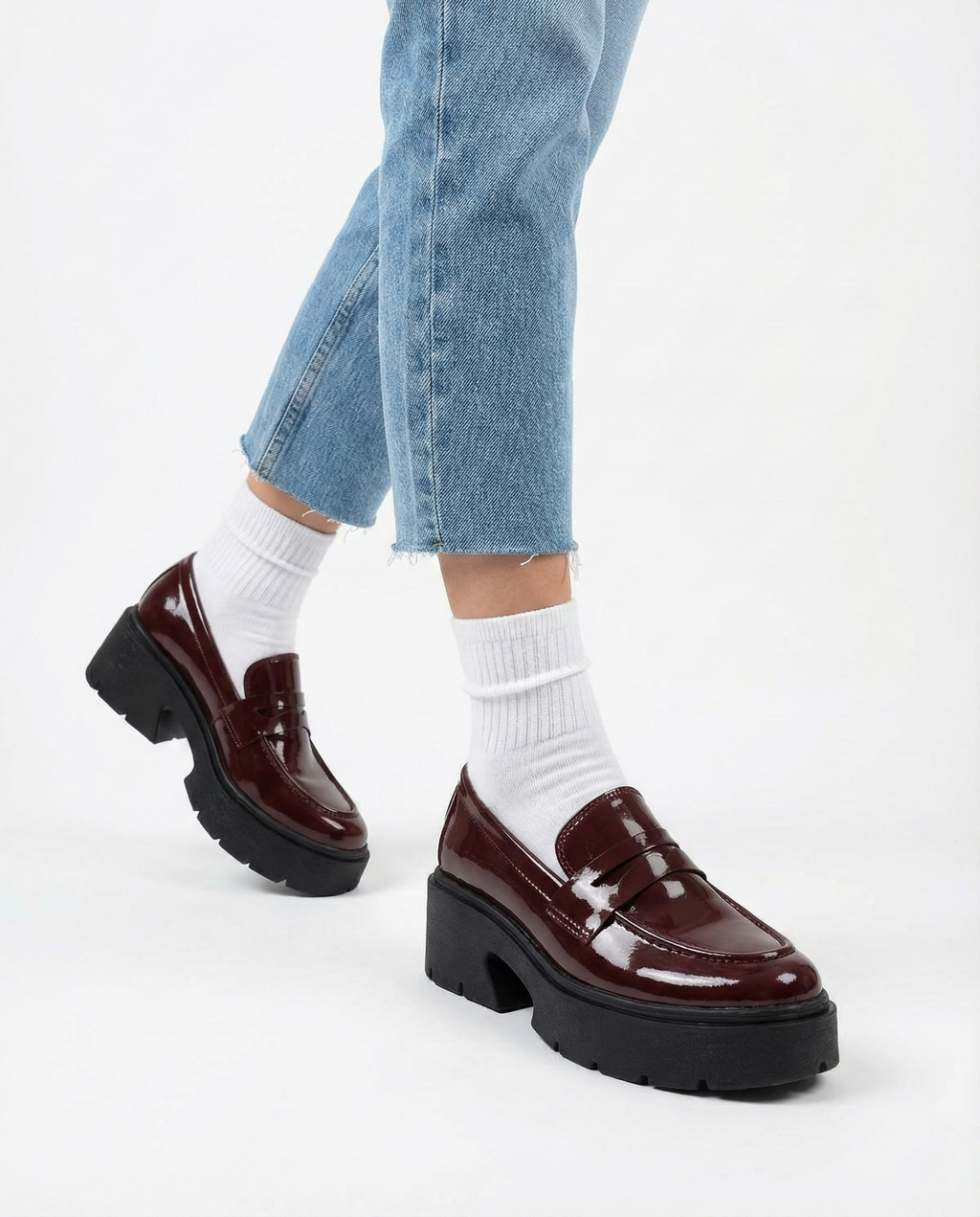 The Blair Platform Loafer - Burgundy