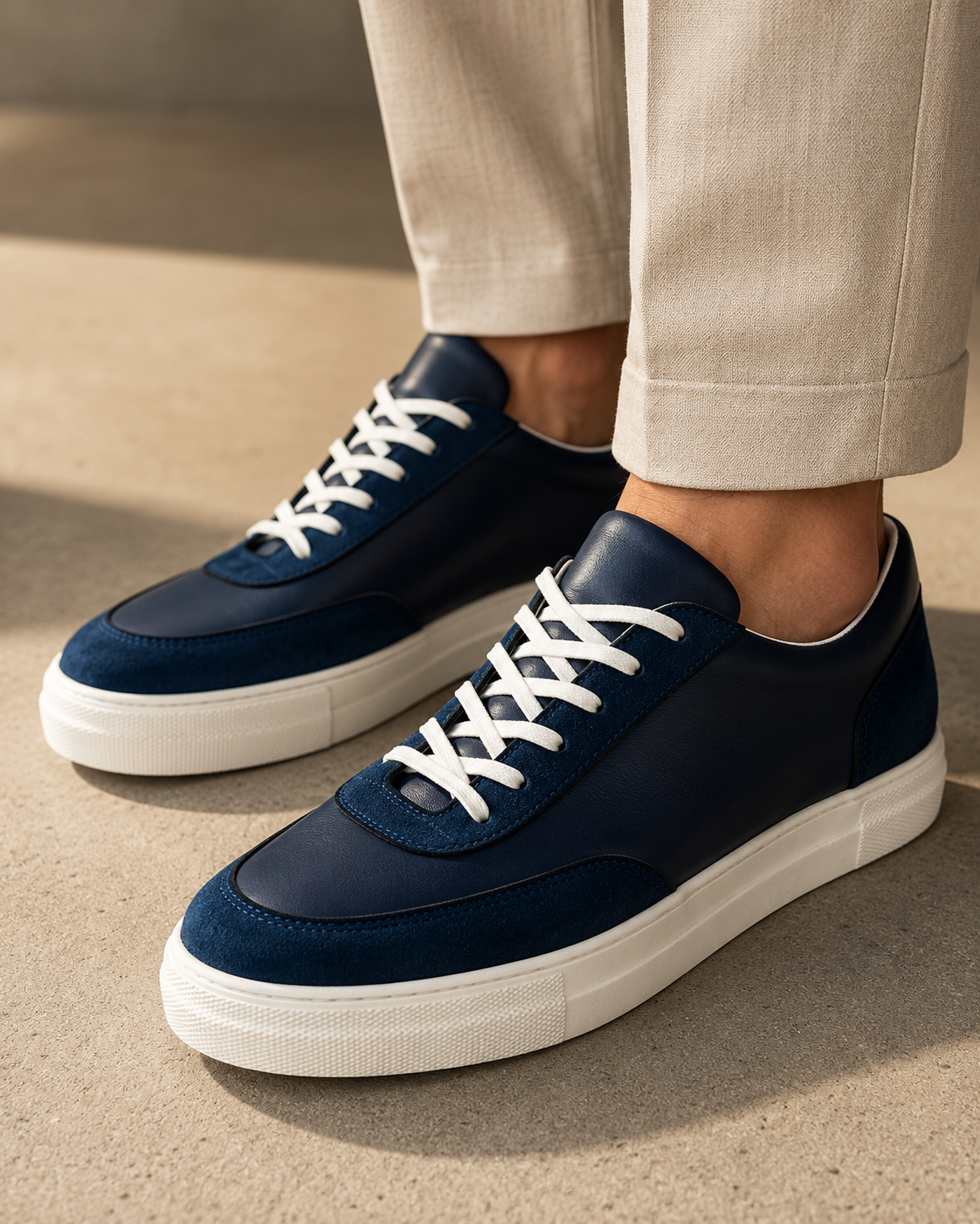 The Obsidian Court Sneaker Navy Blue men's low-top lace-up sneakers - product view 1