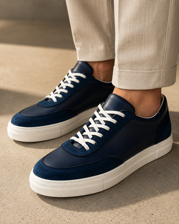The Obsidian Court Sneaker Navy Blue men's low-top lace-up sneakers - product view 1