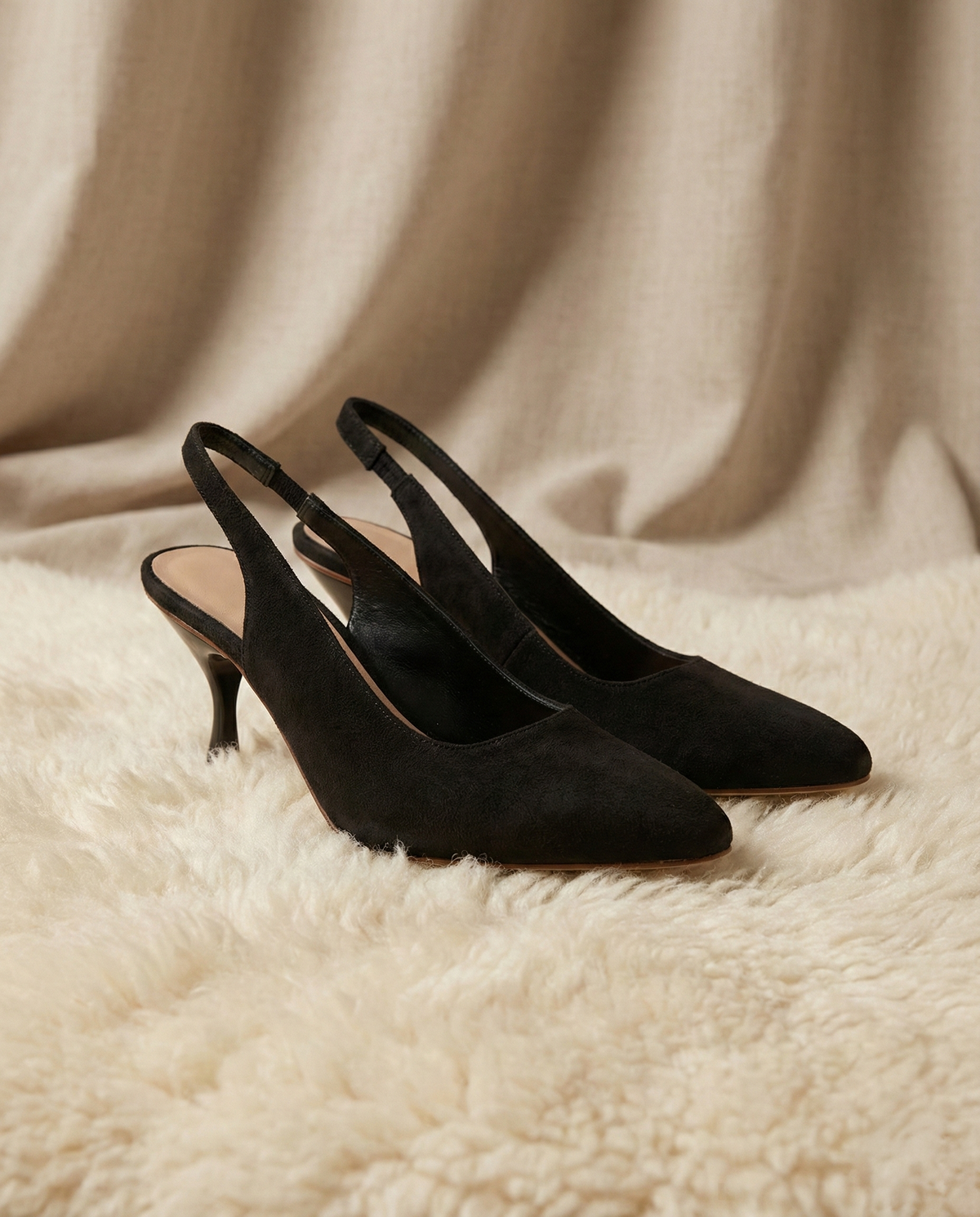 Black Sofia Slingback Heel