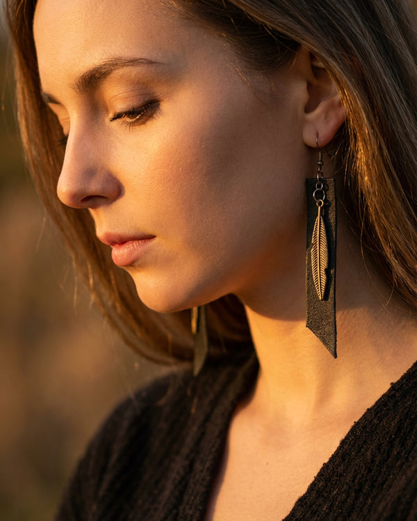 The Raven Feather Earrings