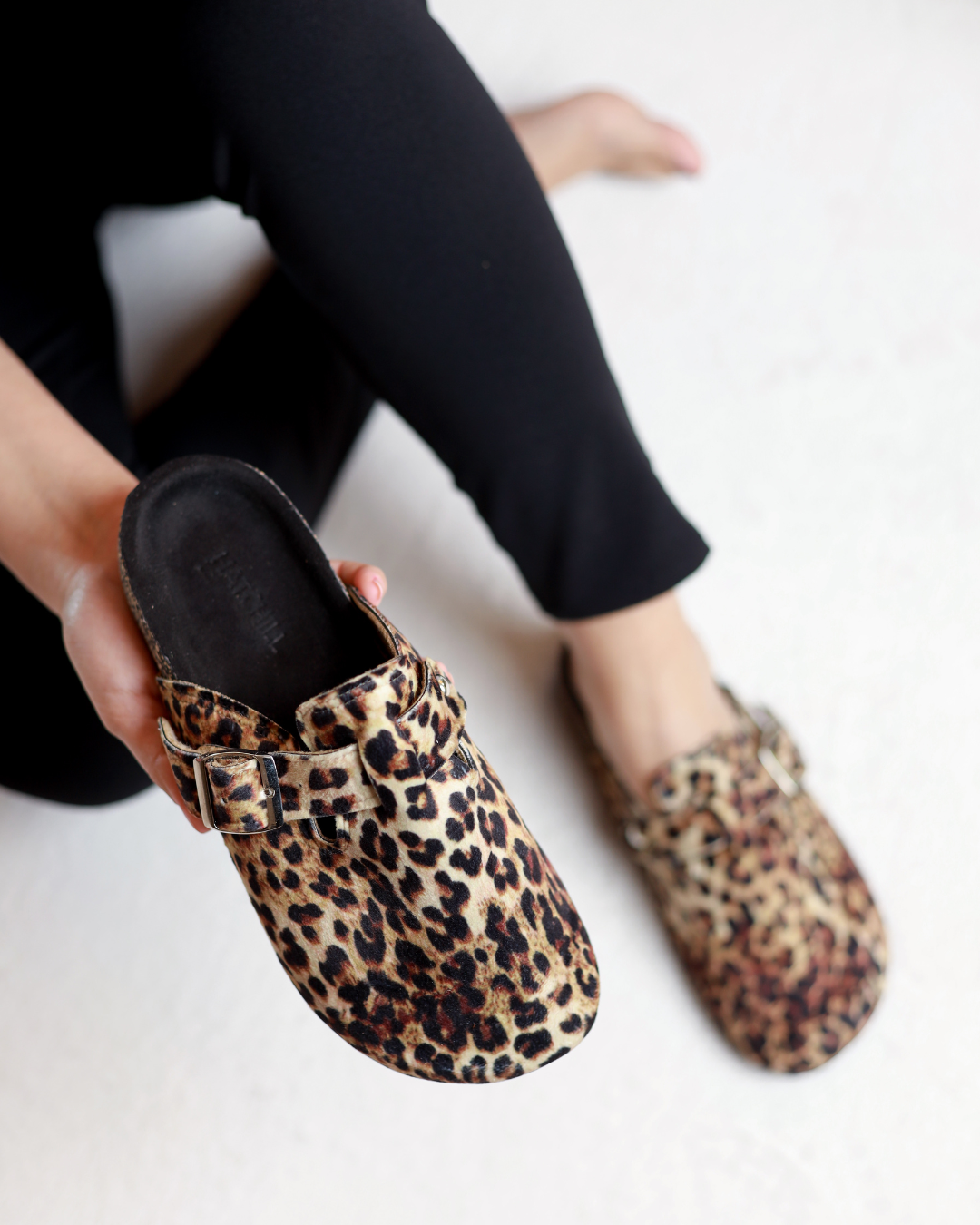 Leopard Prowl Buckle Mules