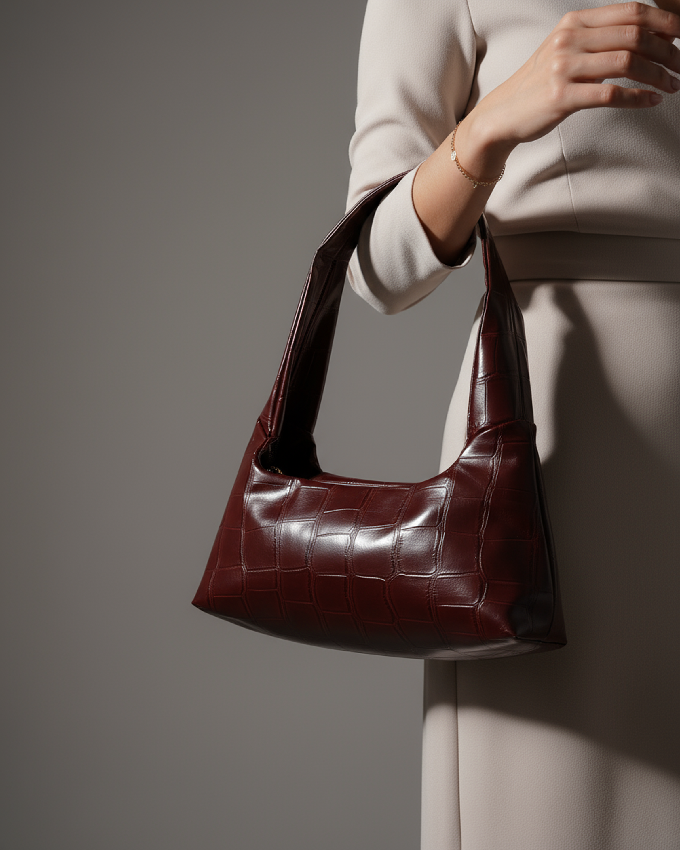 The Croc Line Bag – Burgandy Main image
