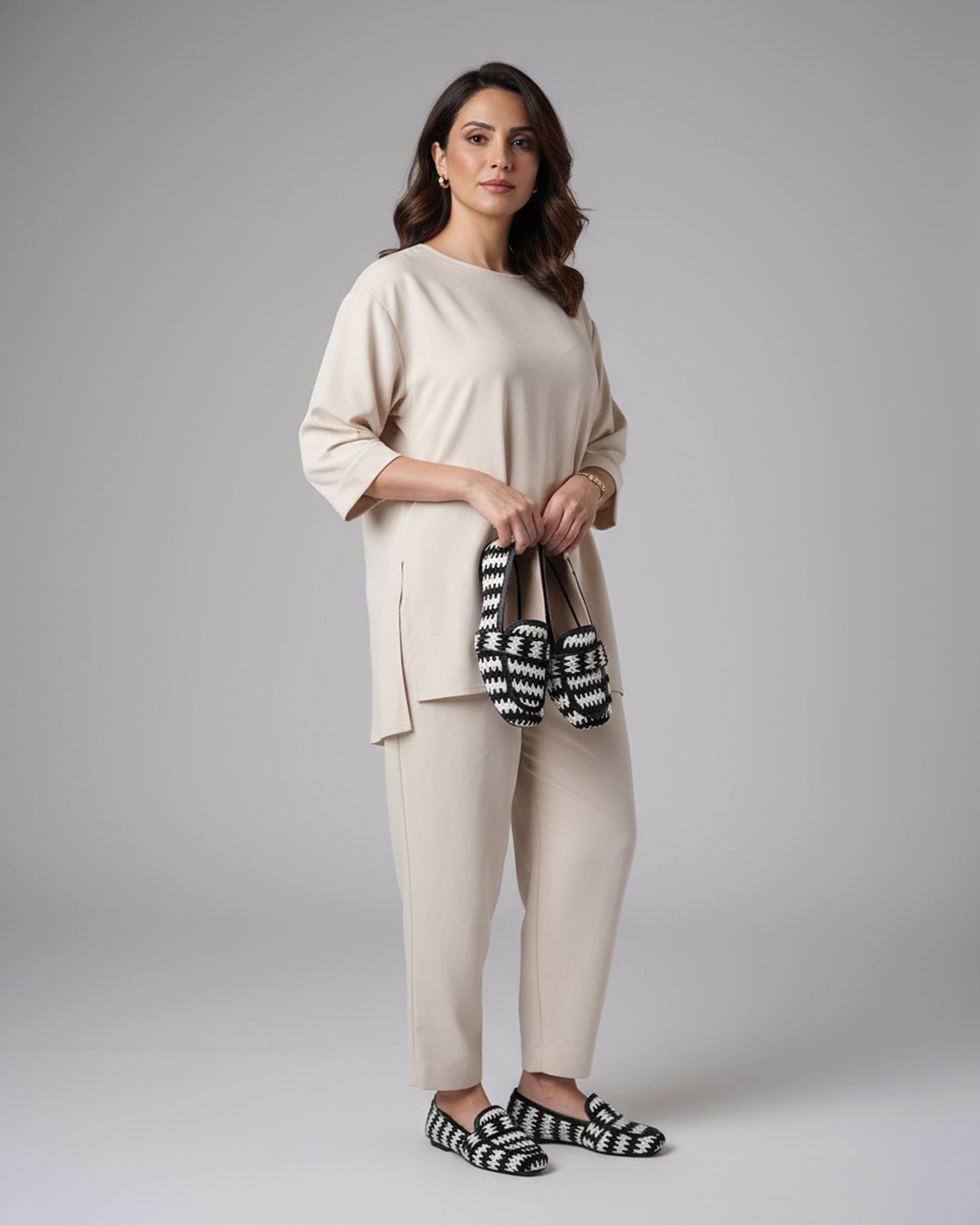Maison Houndstooth Luxe Moccasin