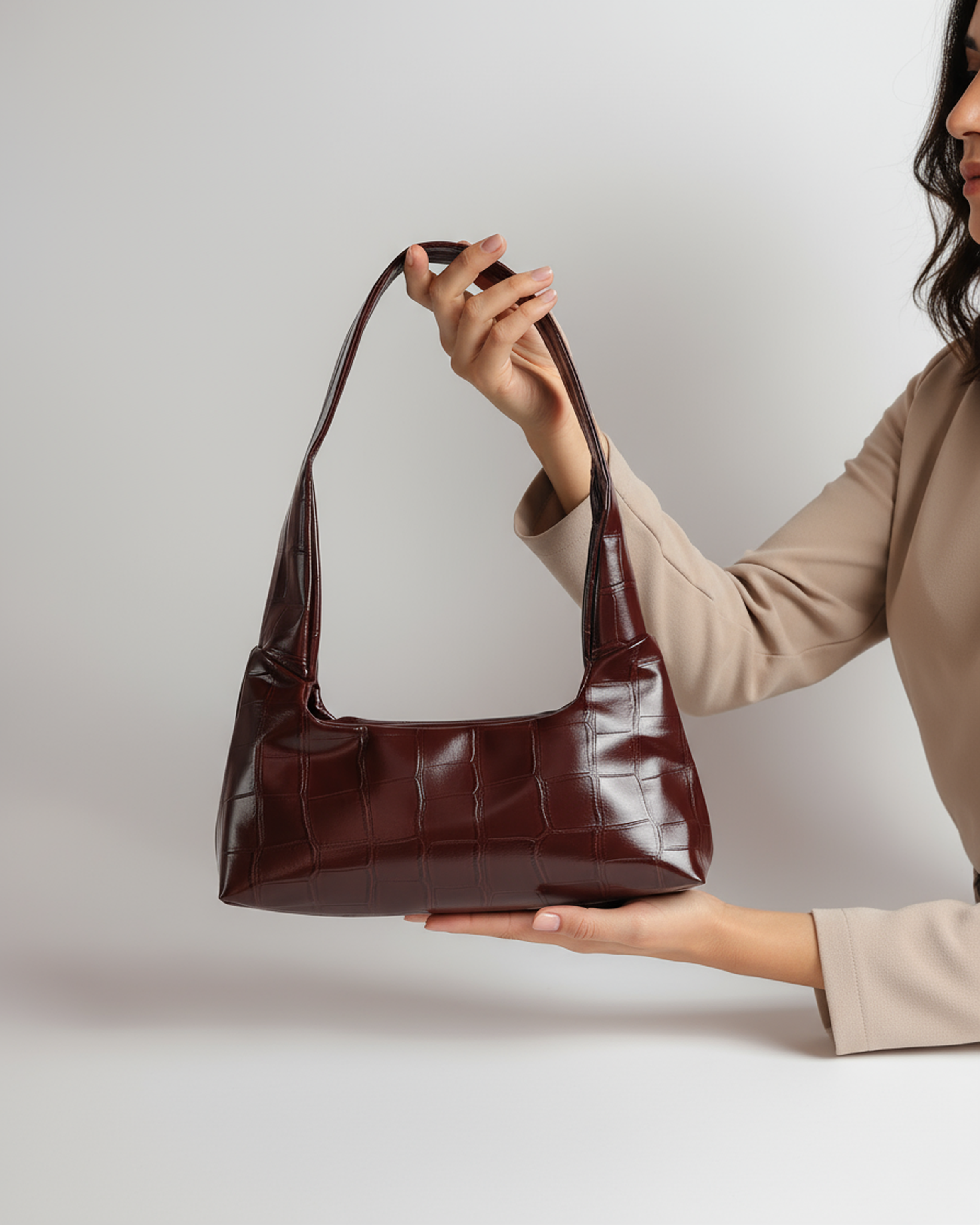 The Croc Line Bag – Burgandy Secondary image