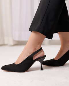 Black Sofia Slingback Heel