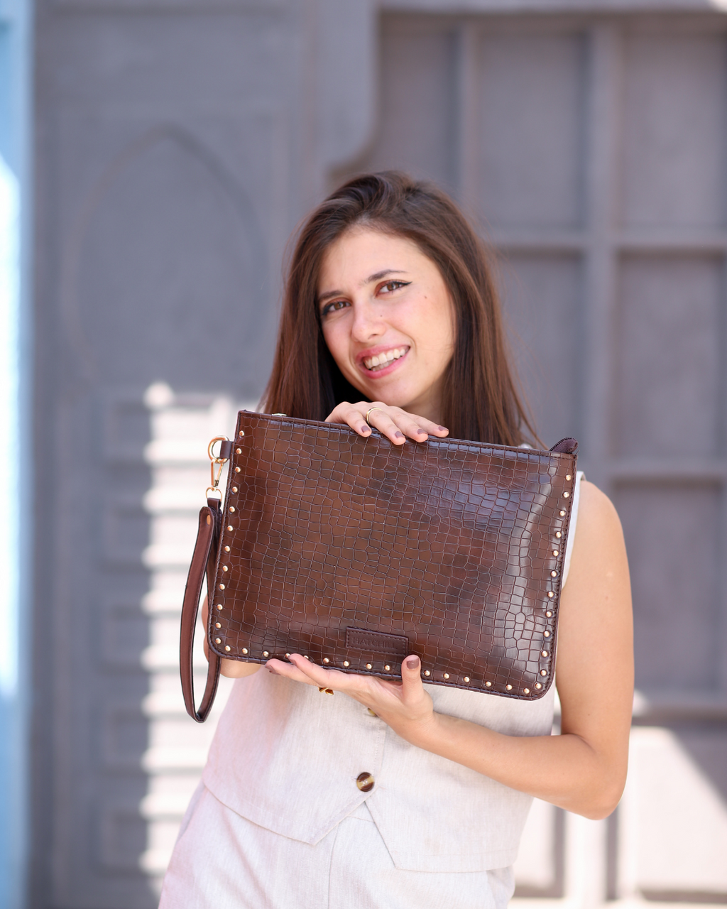 Majestic Croc Clutch